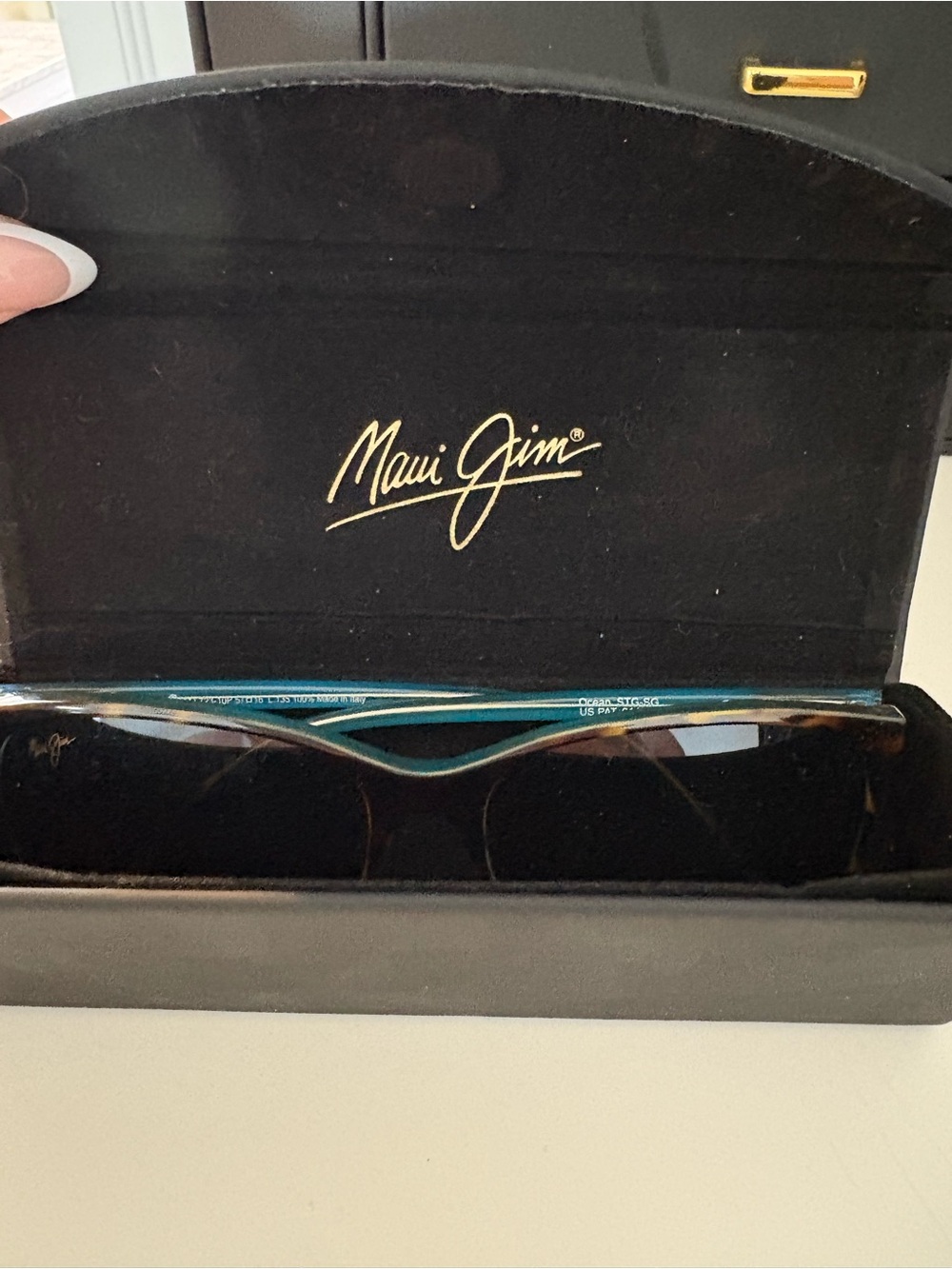 Maui Jim Tortoise Frame Sunglasses with Blue Trim